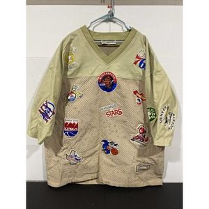 Jeff Hamilton Hardwood Classics Vintage Leather Suede NBA ABA Patches Jersey